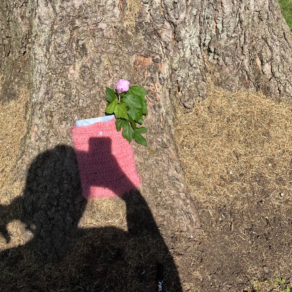 fuzzy pink wool hand stitched crochet self care accessory purse <3